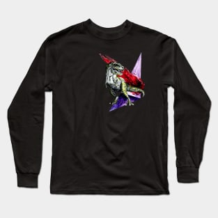 tyrannosaurus and meteorite Long Sleeve T-Shirt